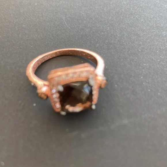 Smoke TOPAZ & Morganite Statement RING - Picture 2 of 3